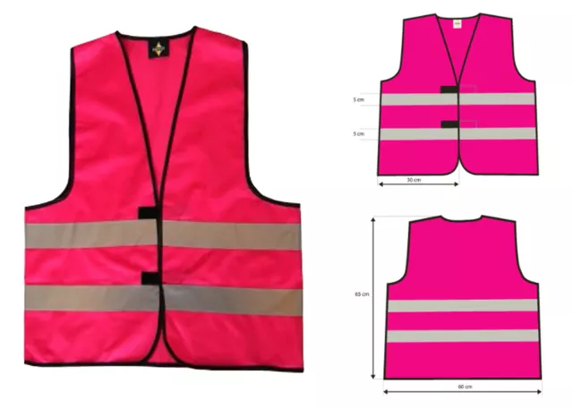 GILET SÉCURITÉ Haute visibilité MAGENTA PERSONNALISABLE TEXTE & LOGO