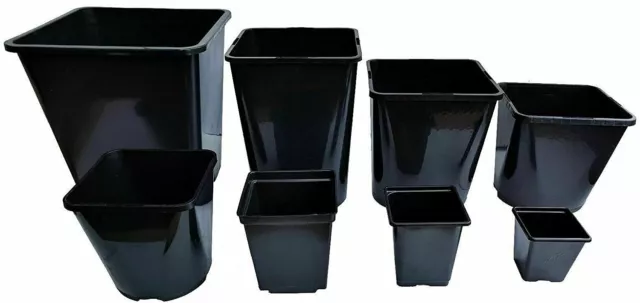 Tall Plant Pot Strong Black Plastic Hydroponic Pots, Home Kitchen Garden Nursery