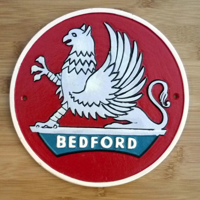 Bedford Sign Lorries Vans Repro Large 24.5cm Cast Iron Garage Plaque Man Cave