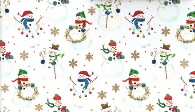 Hallmark Snowmen On White Jumbo Roll Wrapping Paper Christmas 90sq ft Snowman