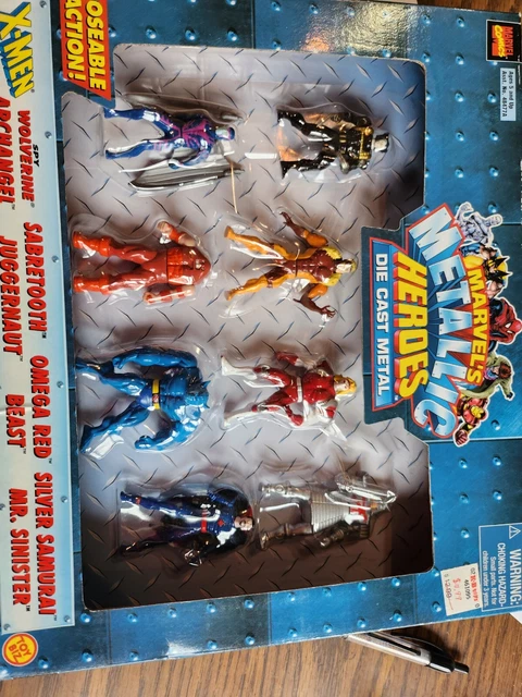 Marvel Heavy Metallic Heroes 8 Die Cast Metal Figures Toy Biz 1999 New Sealed