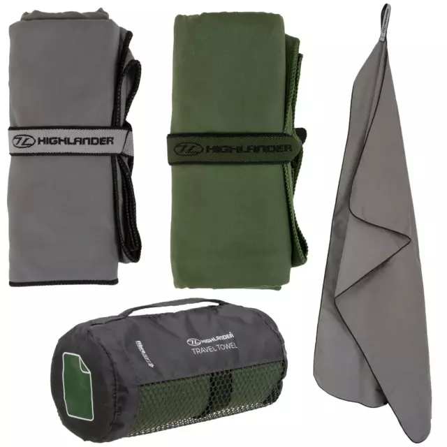Highlander Microfibre Soft Towel Travelling Camping Hiking Quick-Drying 3 Sizes