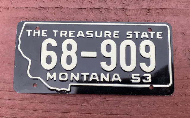 1953 Montana￼￼ ￼Wheaties metal bicycle license plate cereal premium Main