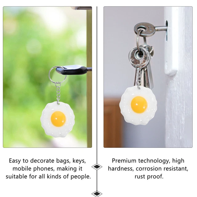 5pcs Bouled Egg Key Chain Pendants Food Charms Sac Sac à Ornements suspendus 11