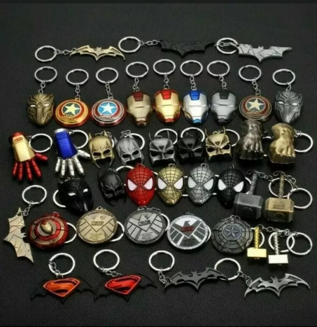 MARVEL DC AVENGERS SUPER HEROES SUPERMAN THOR BATMAN SPIDERMAN Keyring Keychain