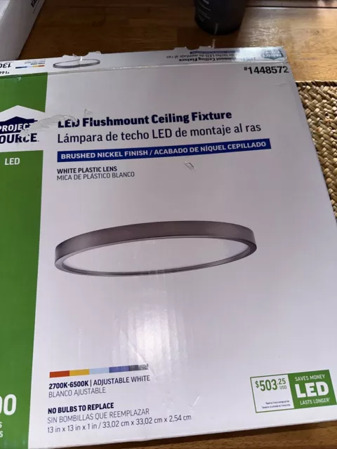 PROJECT SOURCE BRUSHED Nickel LED Flush Mount Ceiling Lights 13 2