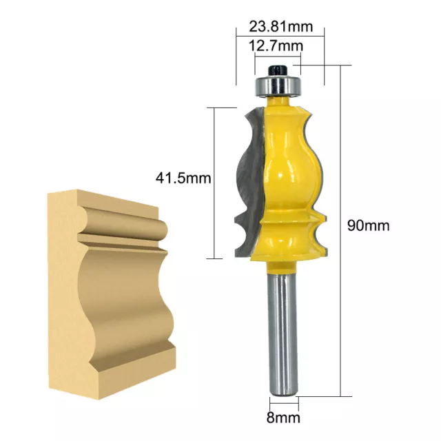 8mm Shank Architectural Molding Corner Rounding Edge-forming Router Bit Radius