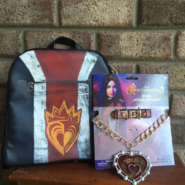 Descendants Movie Evie's Red Heart Necklace Evie Fairest Heart Crown  Necklace Of Hearts Costume Fan Jewelry