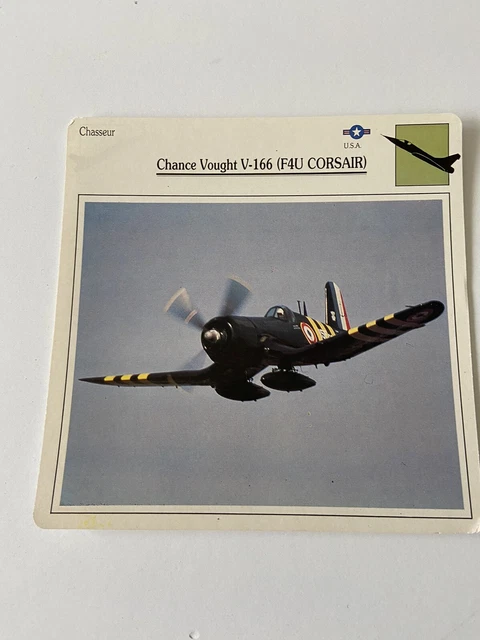 Carte Collection Chasseur Chance Vought V-166 (F4U CORSAIR)