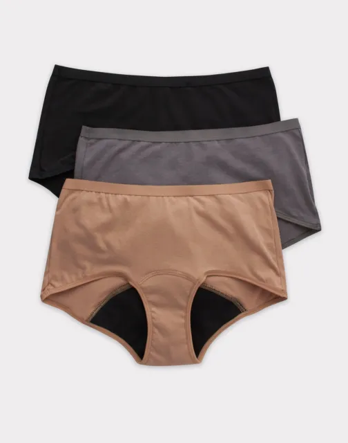 Hanes Women's Boyshort 3-Pack Fresh Dry Moderate Period Underwear Tagless sz 5-9