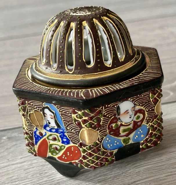 ANCIEN SALERON MARIN Japonais porcelaine peinte Vintage Salière Japon