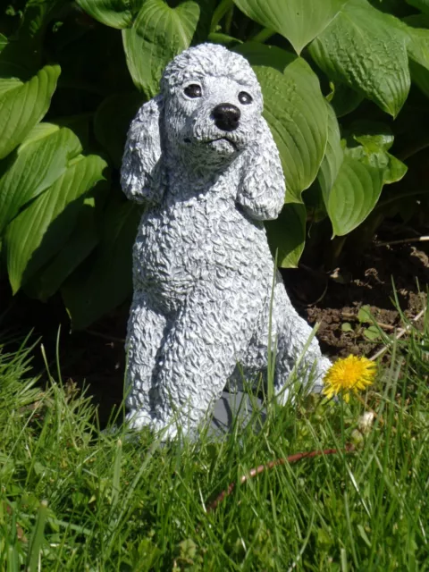 Poodle Dog Statue Concrete, waterproof sealed or mini-me painted, Garden decor,