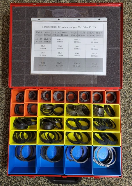 Medoon 800-teiliges Sprengring Set - C-Clips & E-Clips M4-M28 + Zangen
