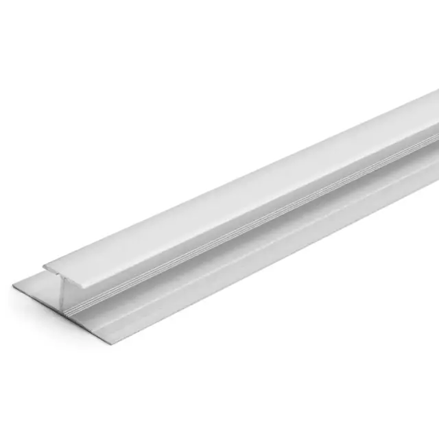 Aluminum T-Mold Floor Transition Strip, Satin Silver, 5.5Mm 1-1/4 In. X 84 In.
