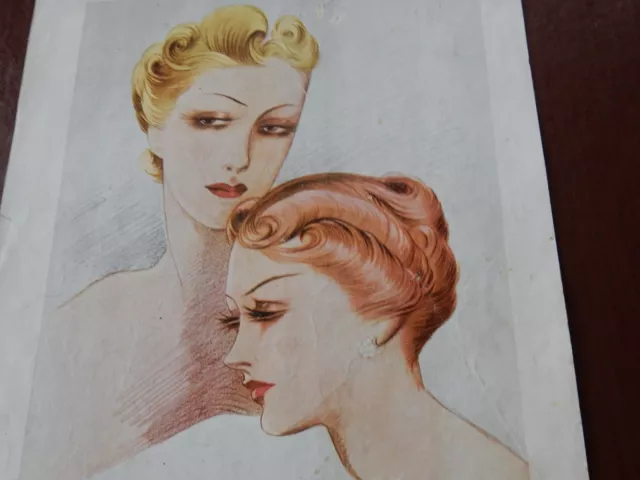 ART DECO HAIR Stylists ILLUSTRATION recent find in French SALON amazing  g 3