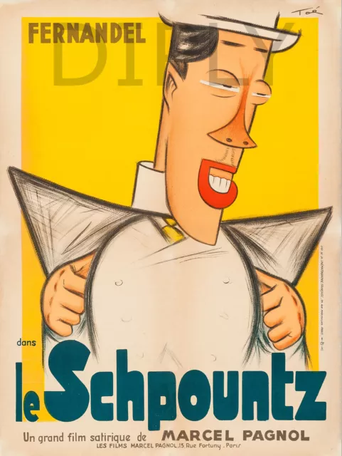 Repro Affiche Deco Cinema Schpountz Fernandel 1938 Pagnol Papier 310 Ou 190 Grs