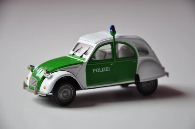 CITROEN 2CV Polizei 1986 blanche et verte NOREV presse 1/43 neuve