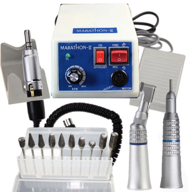 Dental Micro Motor Marathon Polisher Machine+35K RPM Handpiece & 10x Drills Burs