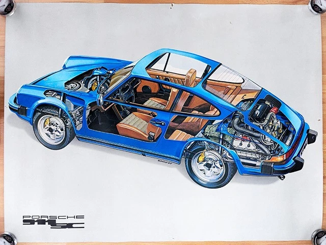 original Porsche Plakat Poster "Der erste Porsche 911 SC" 1978 Porsche 911