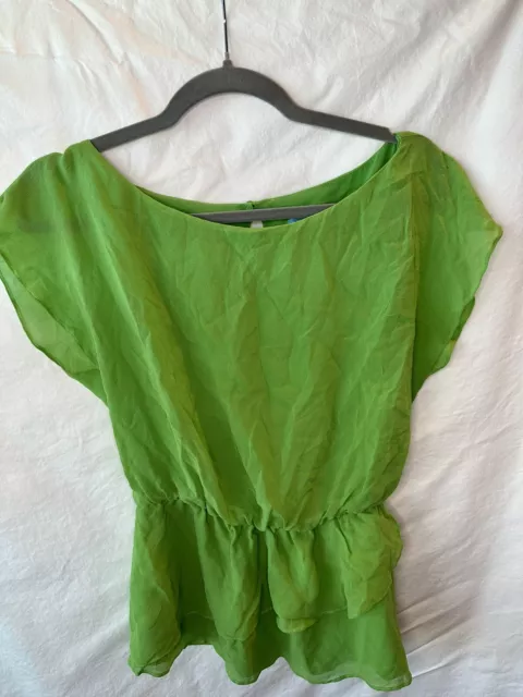 Alice and Olivia Tank Top Women's Sz XS  Green Silk Sleeveless Top N