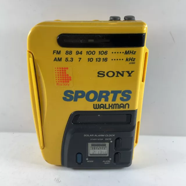 SONY WM-BF59 Sports Walkman FM Radio, Auto-Reverse Cassette Player - Yellow/Grey