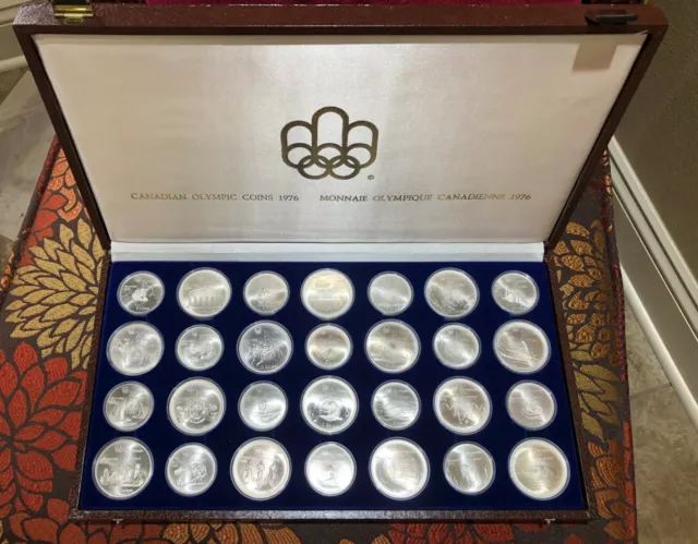 1976 Silver Canadian Montreal Olympic Games Set - 28 Coin in original box