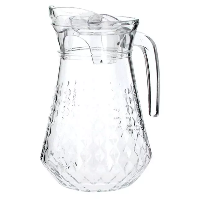 Glass Water Juice Jug Pitcher Carafe Cocktail Cold Drinks Table Kitchen Pitcher