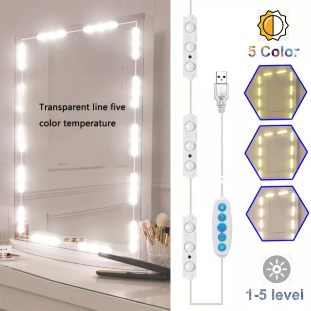 Make up Mirror Light Strip LED Vanity Dressing Table Bathroom Bulbs Dimmable AU