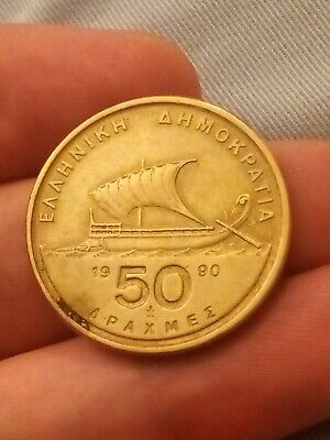 Coin / Greece / 50 Drachma 1990 EF COIN free UK POST Kayihan coins -3