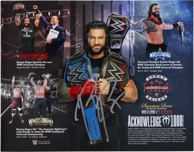 Autographed Roman Reigns 11x14 Card Fanatics Authentic COA Item#13377390