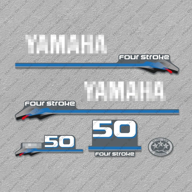 YAMAHA 50HP FOUR Stroke 2000 Outboard Engine Decals Sticker Set 50 HP