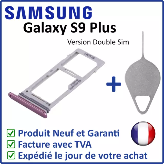 Tiroir Support Carte Double Sim Et Micro Sd Du Samsung Galaxy S9 Plus/S9+ Violet