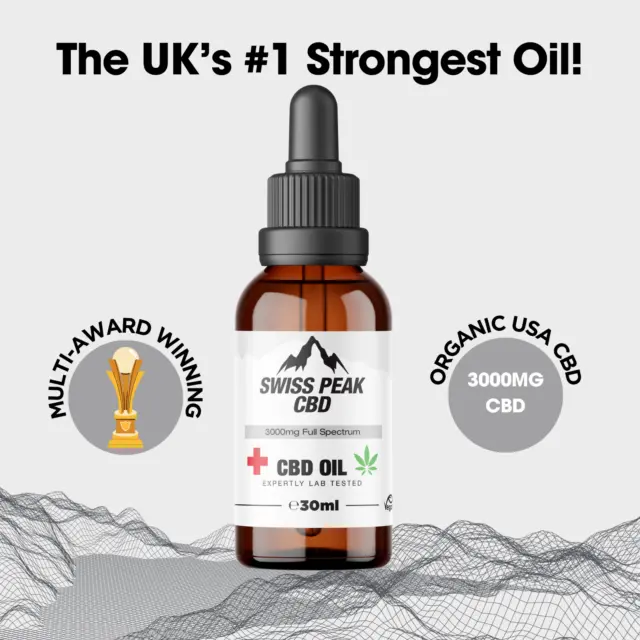 3000mg!!! of CBD, Award-Winning CBD Oil by Swiss Peak, sleep, anxiety & stress