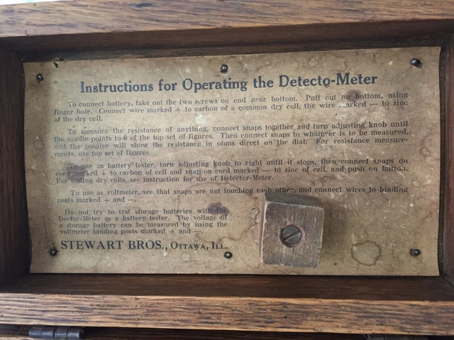 Vintage Stewart Brothers  Detecto-Meter, Telephone Test Equipment, Untested 2
