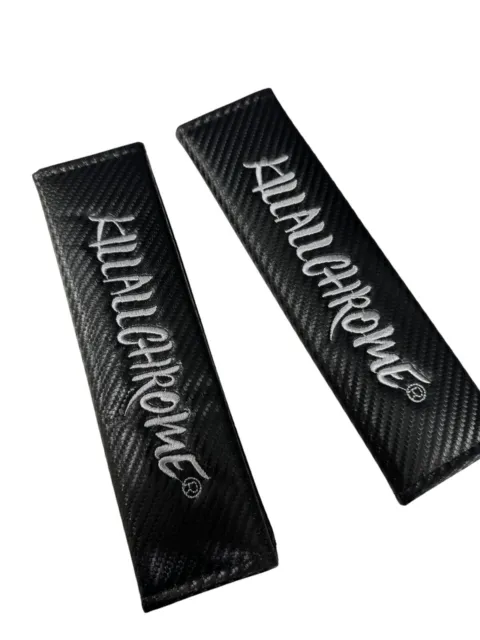 Pair of KillAllChrome Seat Belt Shoulder Protector Pad Carbon Pattern Universal