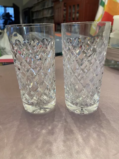 Waterford Crystal Powerscourt Highball Glasses Set Of 2 Great Condition