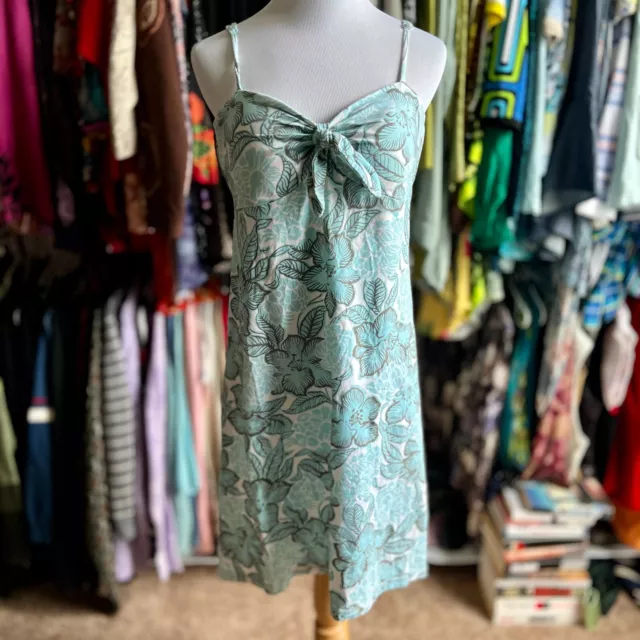 Tommy Bahama Blue Tropical Floral Sleeveless Hawaiian Short Dress Size L Large