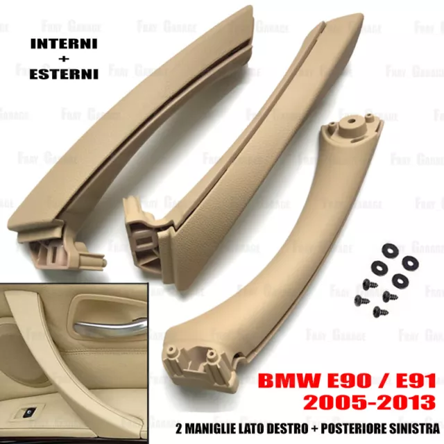 Kit 3 Maniglie Interne COMPLETE per BMW Serie 3 [E90 E91 M3] 2005/2013 - BEIGE -