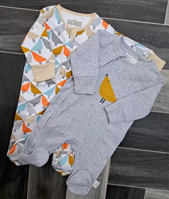 Baby Boy Girl Unisex Up To One Month Brand New Next Scion Supersoft Sleepsuit...