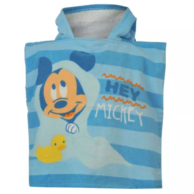 DISNEY BABY poncho serviette cape de bain à capuche MICKEY bleu 0-24 mois NEUF