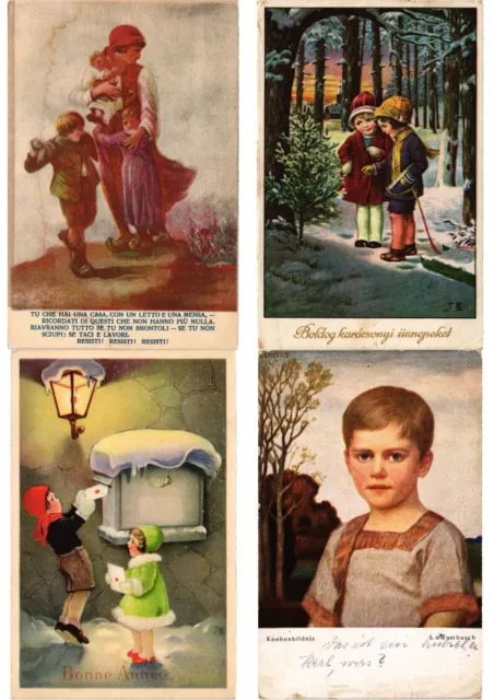 CHILDREN FANTASY Mostly ARTIST SIGNED 100 Vintage Postcards (PART 21.) (L6153)