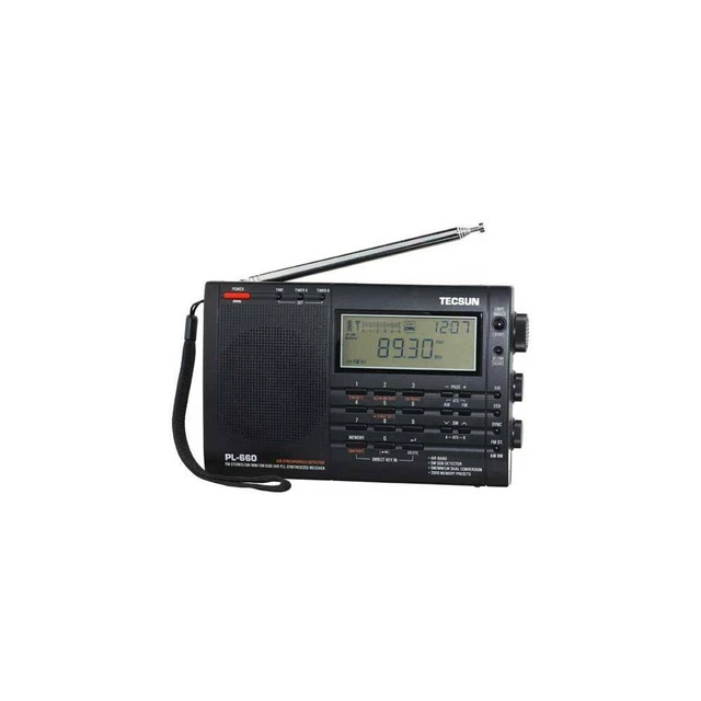 TECSUN PL660 PLL FM/estéreo MW LW SW SSB Color Negro banda aérea