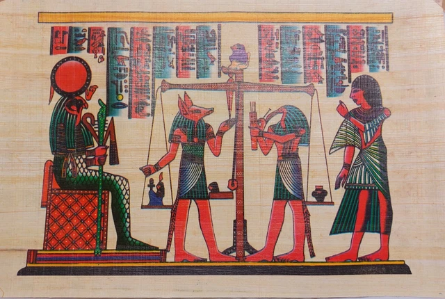 Tableau Papyrus égyptien Encadré – 25,6 X 31,6 Cm – Excellent état