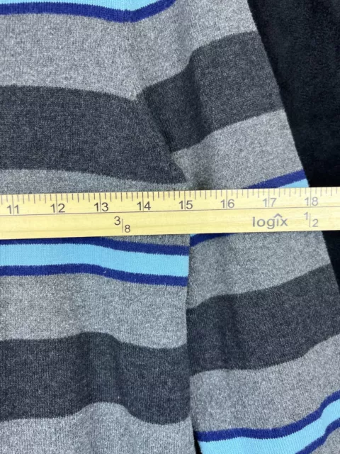 RARE Tommy Hilfiger Womens Striped Sweater Dress Gray Blue w Snap Pockets Size M 3