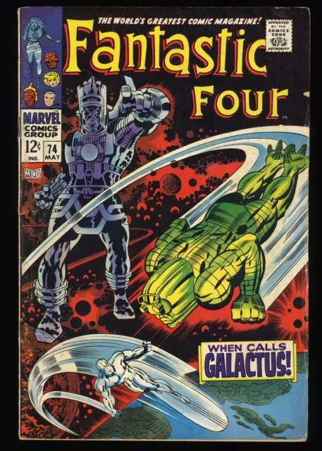 Fantastic Four #74 VG+ 4.5 Galactus and Silver Surfer Appearance! Marvel 1968