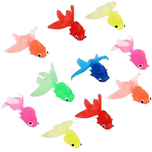 10 piezas Fake Fish Aquarium Ornament Floating Simulation Goldfish para acuario