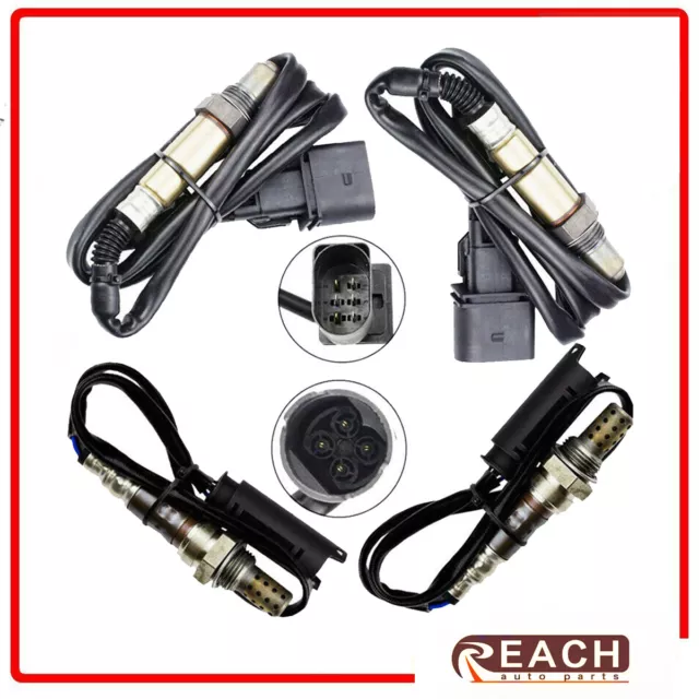 4pcs O2 Oxygen sensor 1& 2 for 2002-2005 BMW 745i 745Li 4.4L Upstream+Downstream