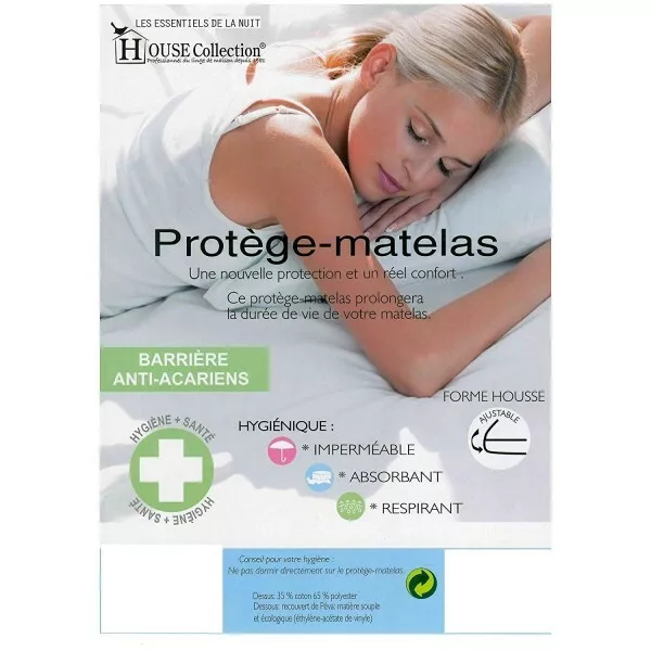 Protège Matelas Imperméable - Hygiènique -  pour Matelas de 13 à 35 cm de Hauteu