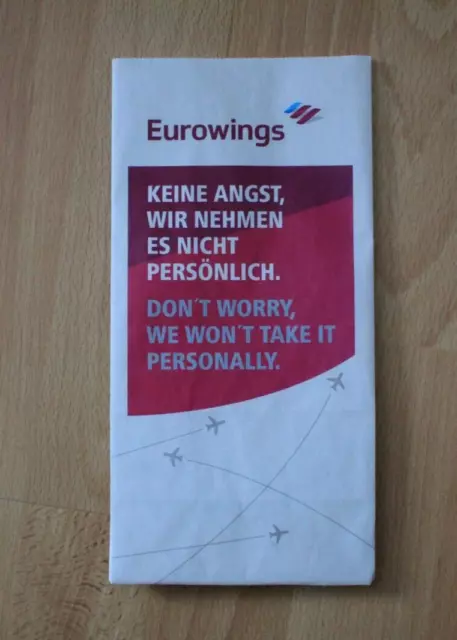 Airlines Spuckbeutel Kotztüte Air Sickness Bag Eurowings 01