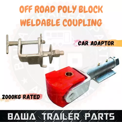 1x Off-Road Poly Block Weldable Trailer Coupling Car Adaptor Weld on Hitch Zinc